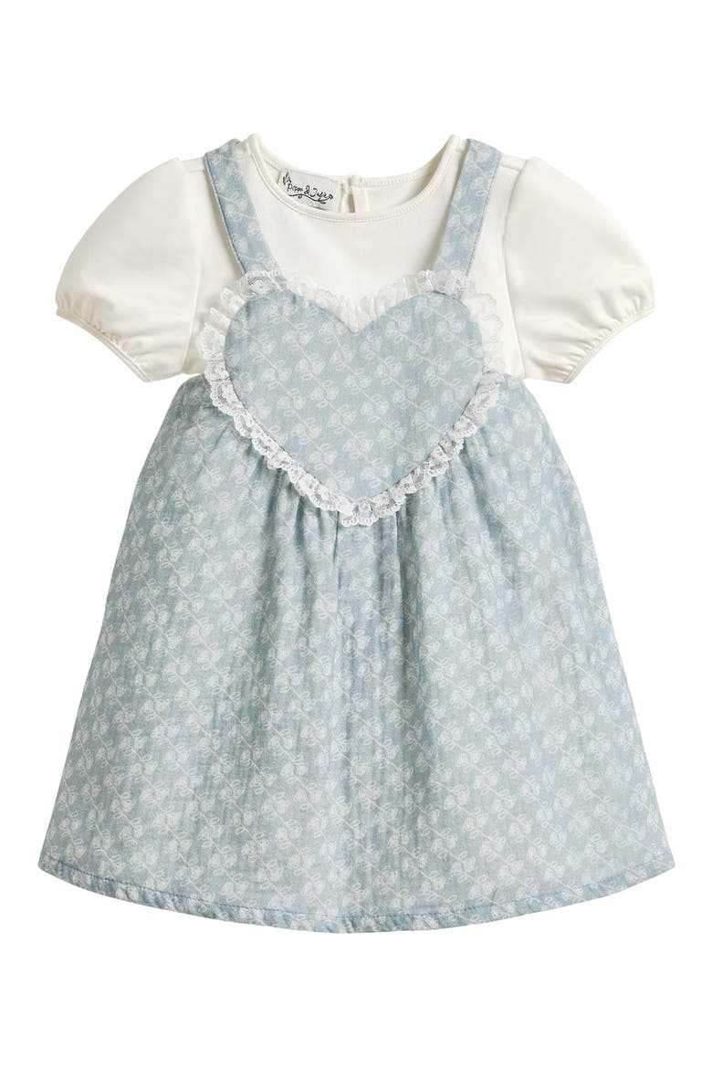Courtney Heart Dress & Bodysuit Set, Main, color, SAGE/ IVORY
