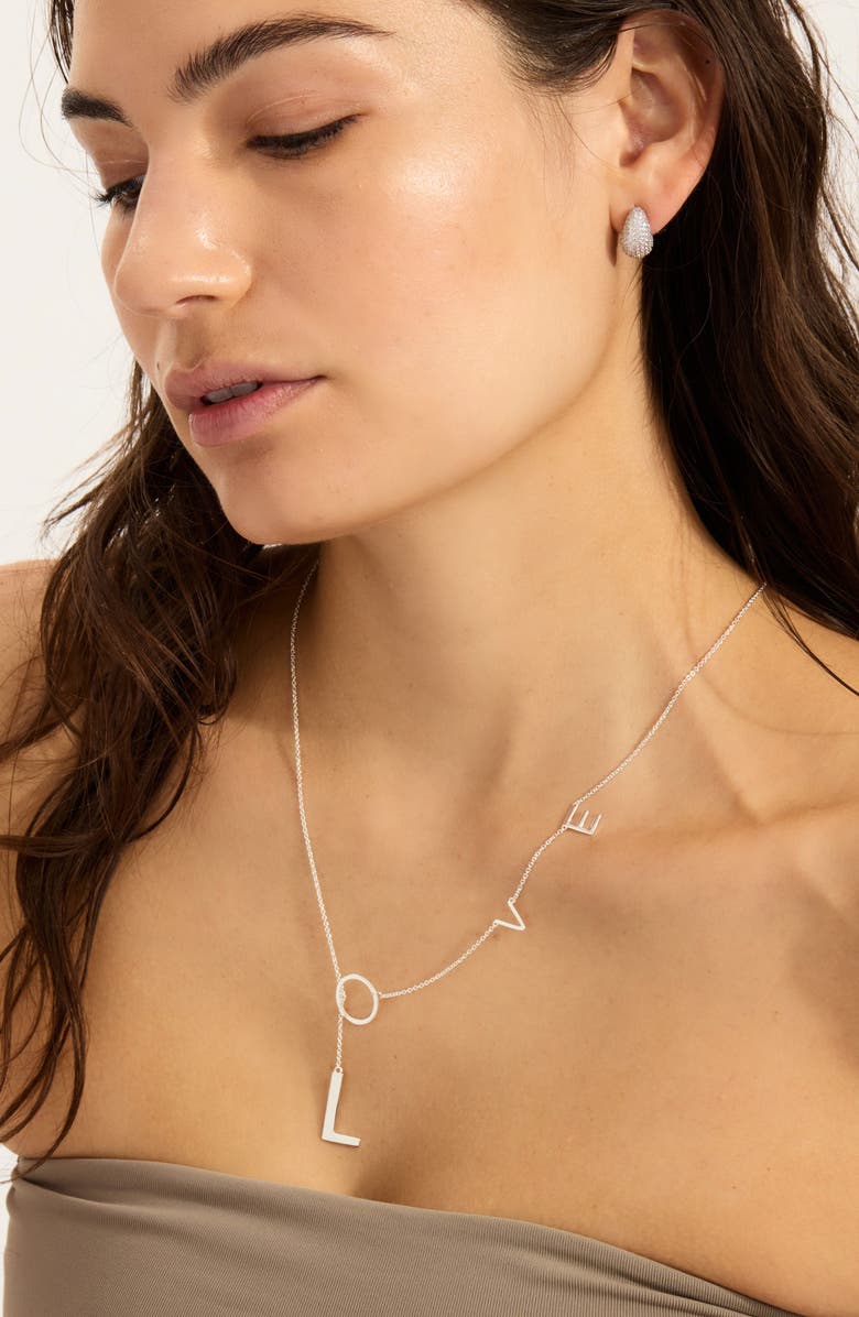 st. Moran Adjustable Love Lariat Necklace, Alternate, color, Silver