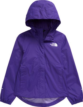 Purple north face rain jacket on sale