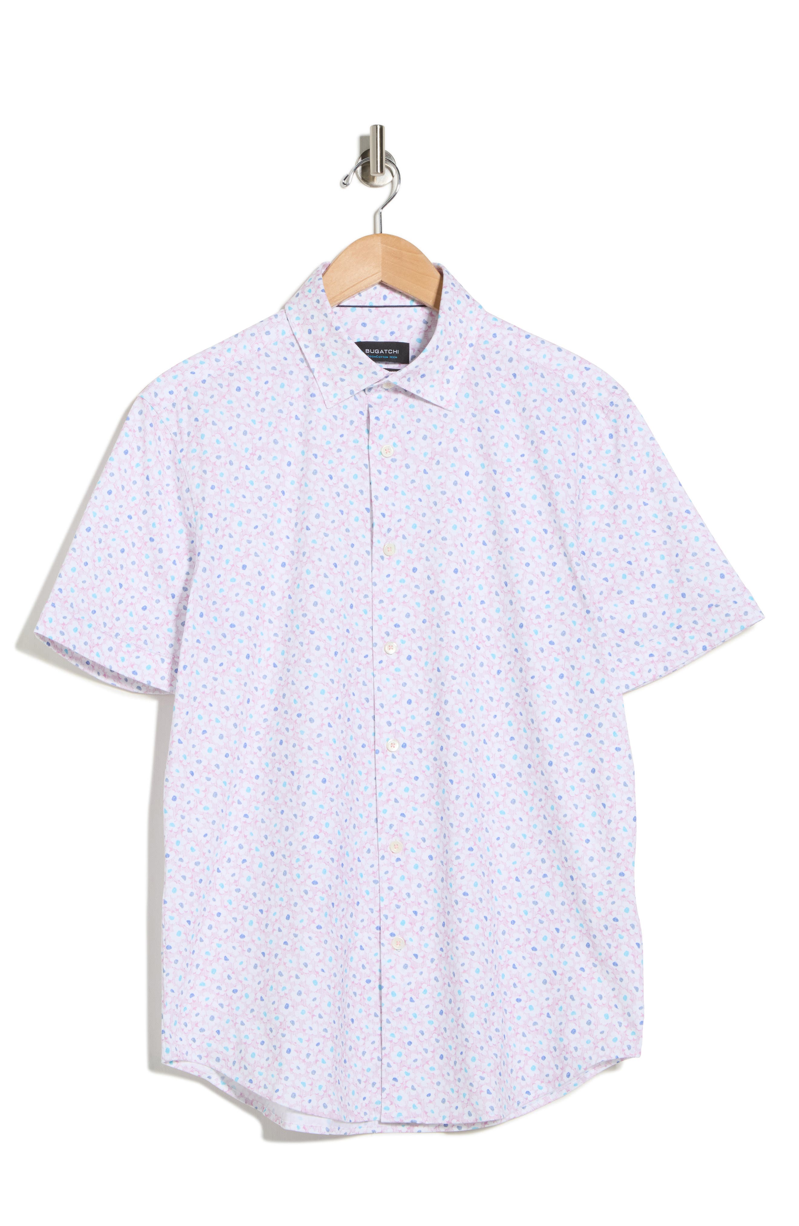 Bugatchi Miles OoohCotton® Floral Short Sleeve Button-Up Shirt