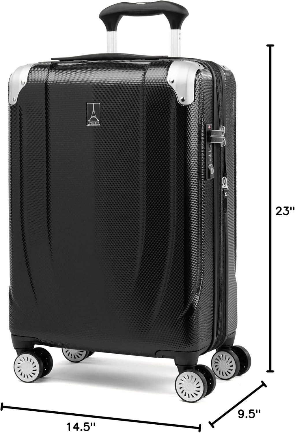TRAVELPRO Pathways 3 Hardside Expandable 21" Carry On Spinner Luggage, Alternate, color, Black Knight