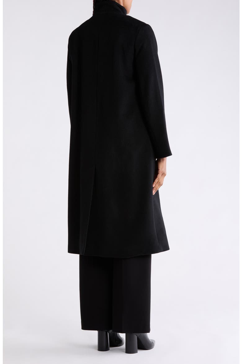 Asymmetrical Stand Collar Wool Blend Maxi Coat, Alternate, color, BLACK