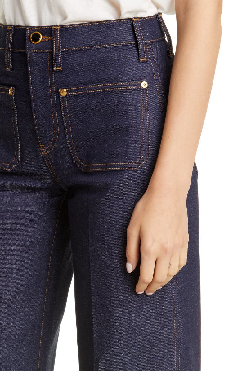 Khaite The Ray Roll Cuff Wide Leg Jeans, Alternate, color,