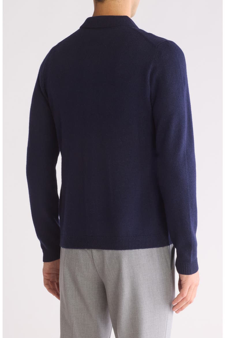 Knit Long Sleeve Button-Up Shirt, Alternate, color, NAVY