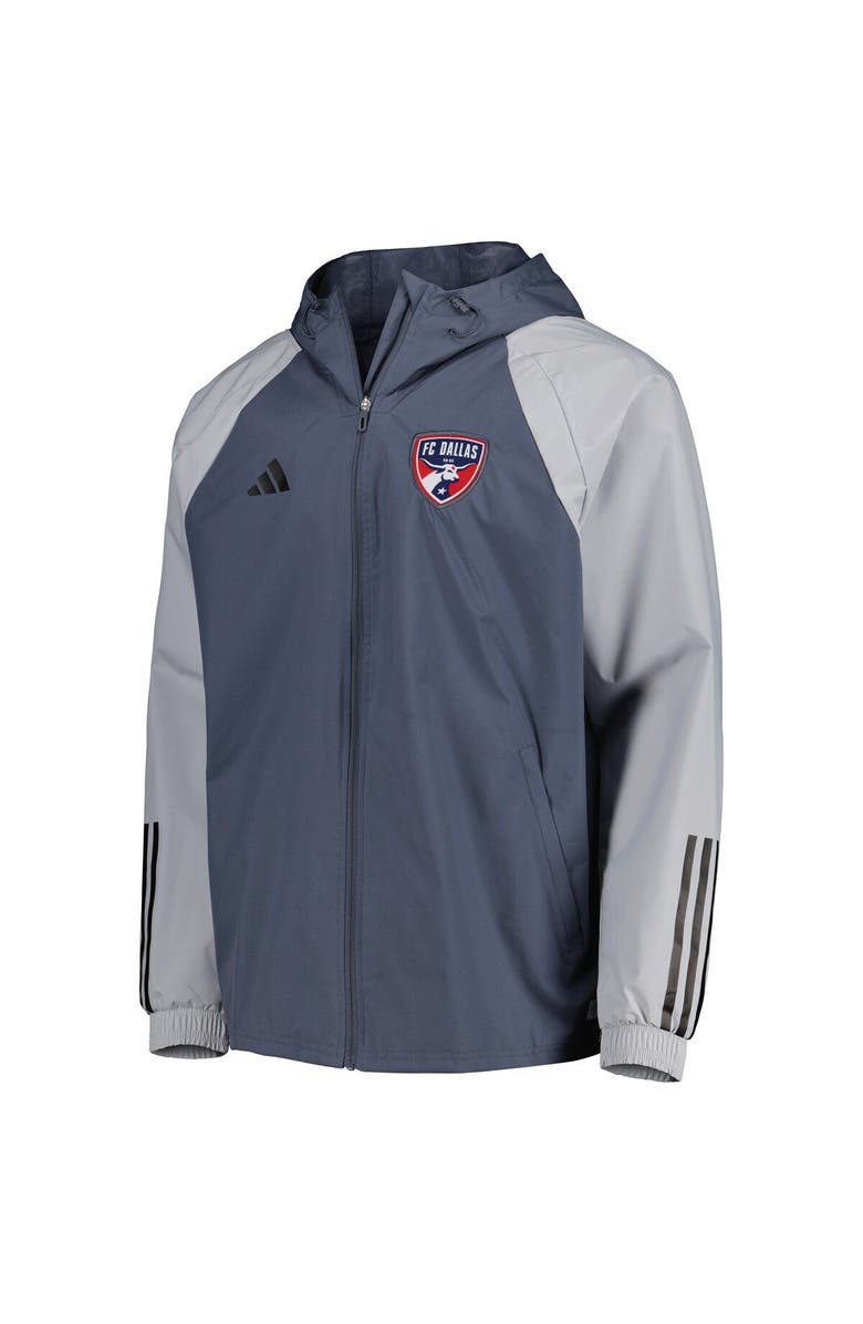 adidas Men's adidas Charcoal FC Dallas All-Weather Raglan Hoodie Full-Zip Jacket, Alternate, color,