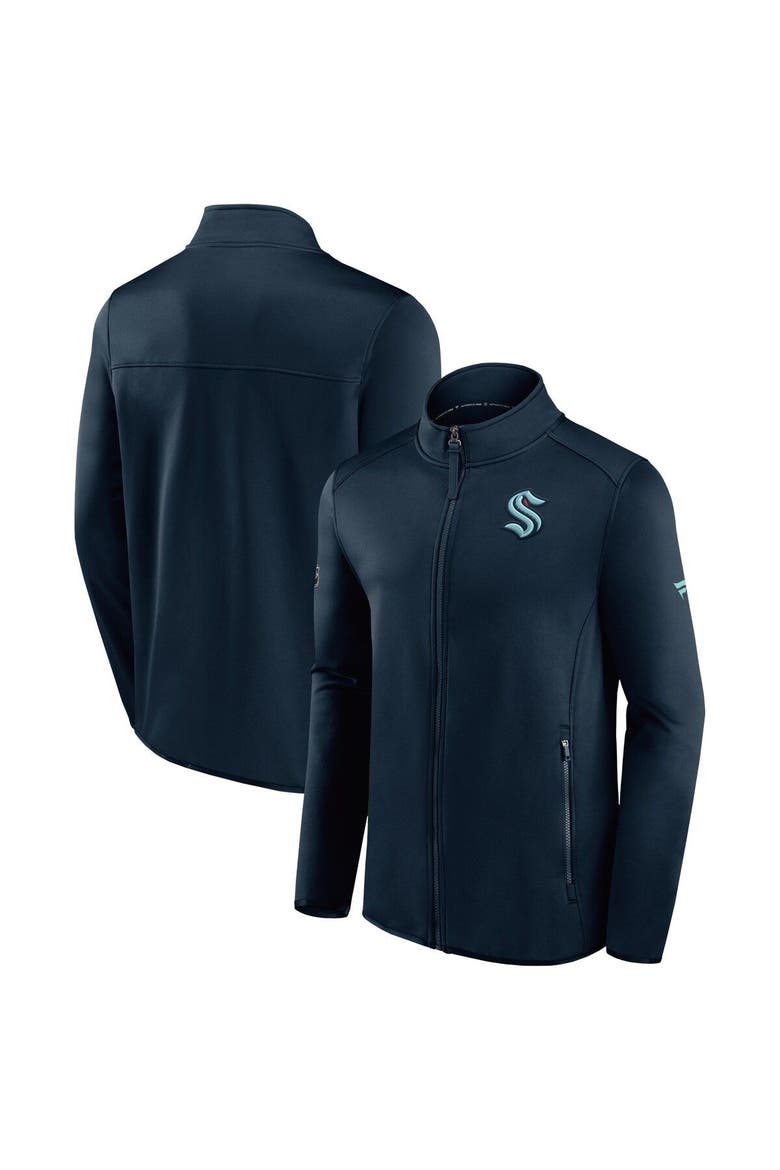 Men's Fanatics Branded Deep Sea Blue Seattle Kraken Authentic Pro Rink Fleece Full-Zip Jacket, Main, color, Navy