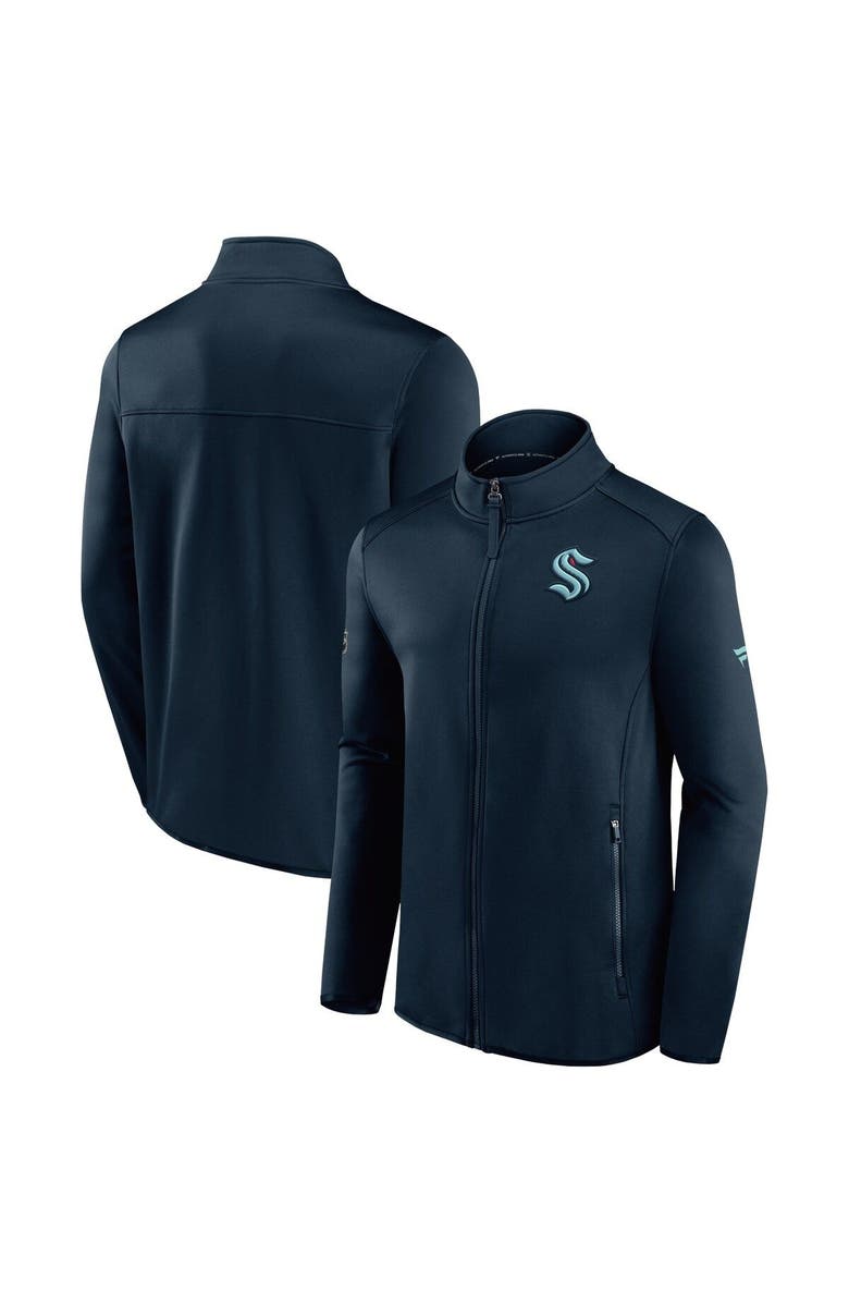 FANATICS Men's Fanatics Branded Deep Sea Blue Seattle Kraken Authentic Pro Rink Fleece Full-Zip Jacket, Main, color, Navy