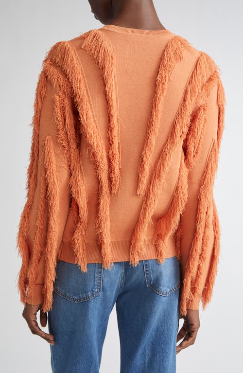 Ulla Johnson Aubree Fringed Sweater In Orange