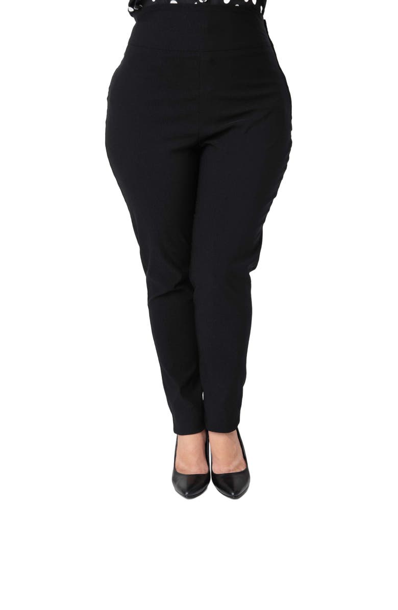 Unique Vintage Plus Size Rizzo Cigarette Pants, Alternate, color, Black