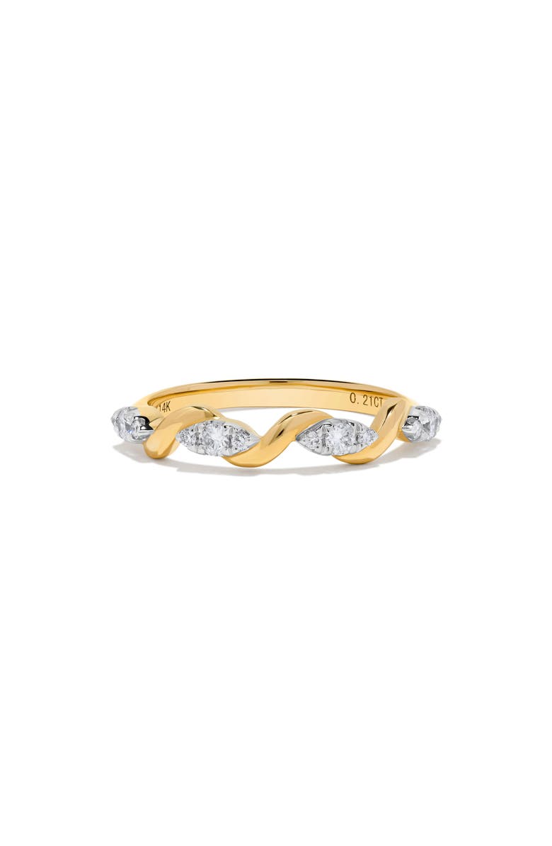 H.J. Namdar 14K Gold Diamond Twist Stackable Ring, Alternate, color, Yellow Gold