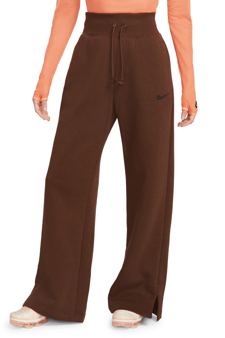 Sportswear Phoenix High Waist Wide Leg Sweatpants, Main, color, COCAO WOW/BLACK