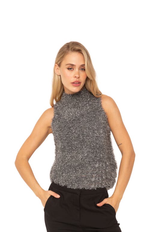 Central Park West Quinn Lurex Turtleneck In Black