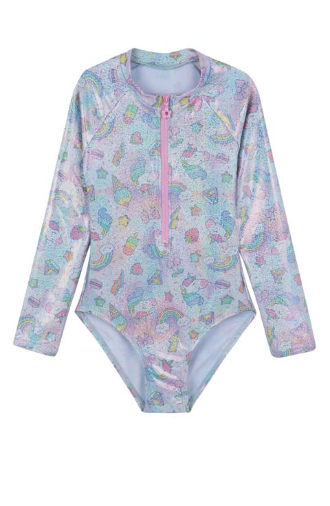 Unicorn Squad Long Sleeve Zip Front One Piece