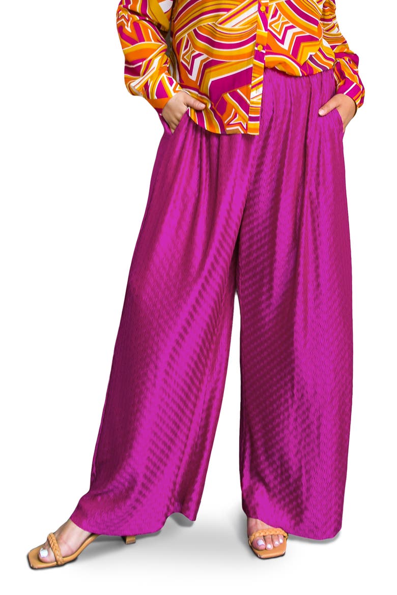 Jacquard Woven Pants, Main, color, FUCHSIA