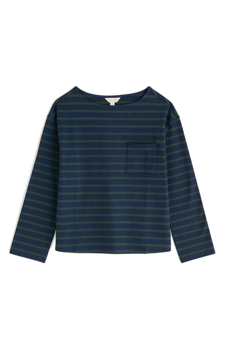Seasalt Cornwall Beach Stripe Organic Cotton Boat Neck Top, Alternate, color, Breton Maritime Coppice
