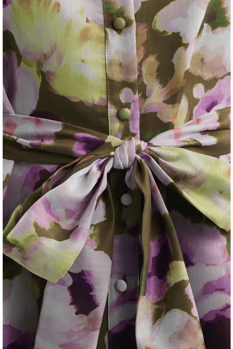 Tiered Chiffon Shirt Dress, Alternate, color, IVY MULTI