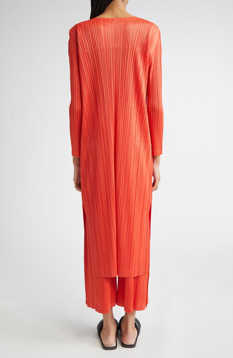 Pleats Please Issey Miyake Monthly Colors February Pleated Cardigan, Alternate, color, Red