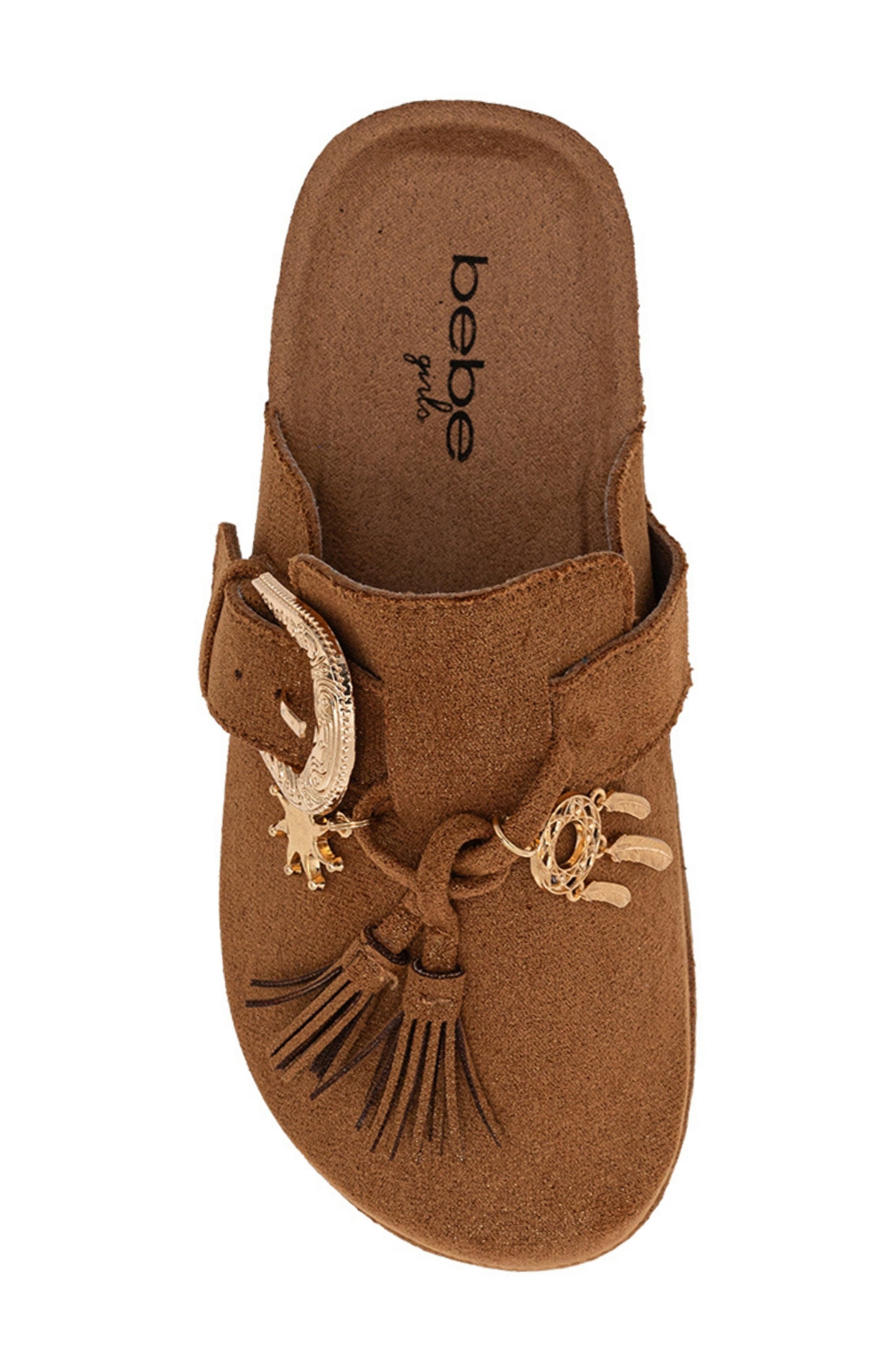 Kids' Western Buckle Clog, Alternate, color, COGNAC