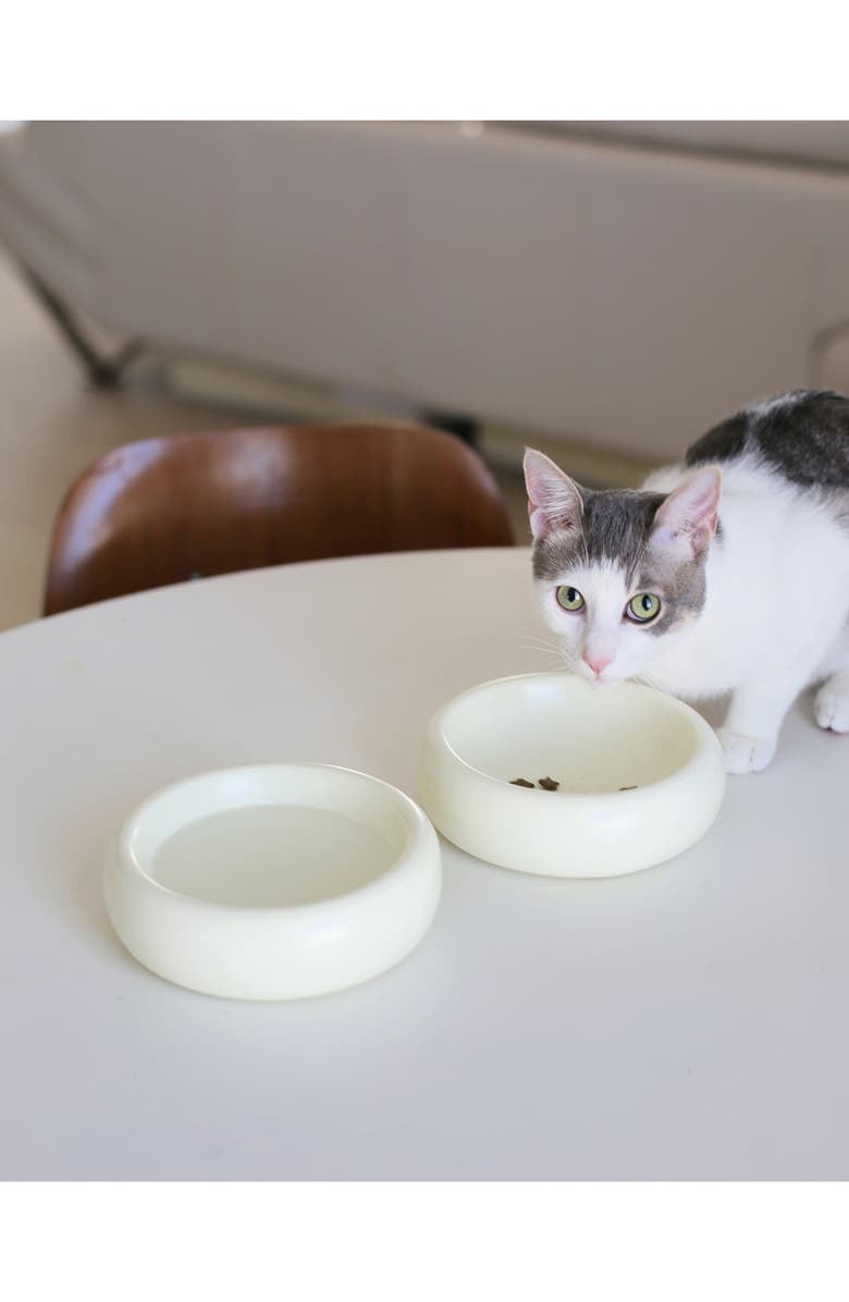 Catenary Halo Cat Bowl, Alternate, color, White