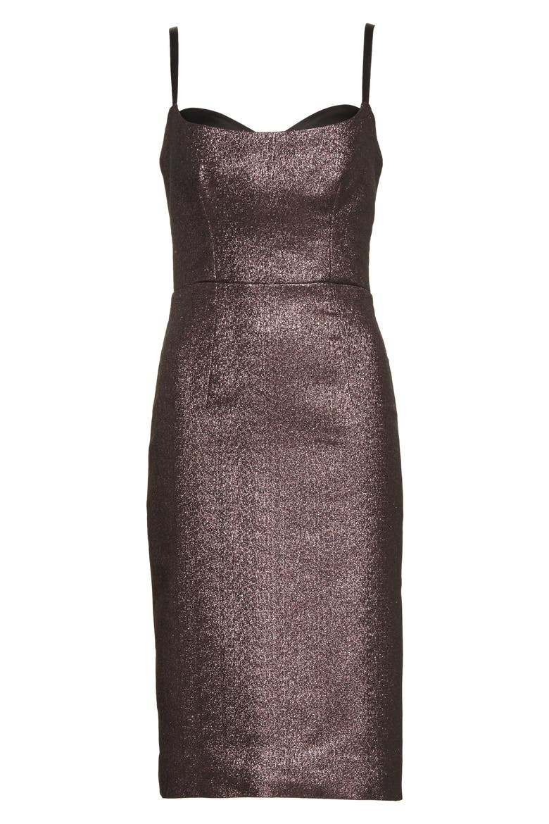 Tara Stretch Metallic Sheath Dress, Alternate, color, BALLET