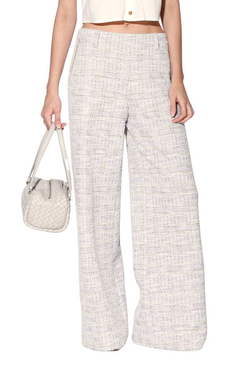 Sandro Tweed Wide Leg Pants, Main, color, LILAC TWEED