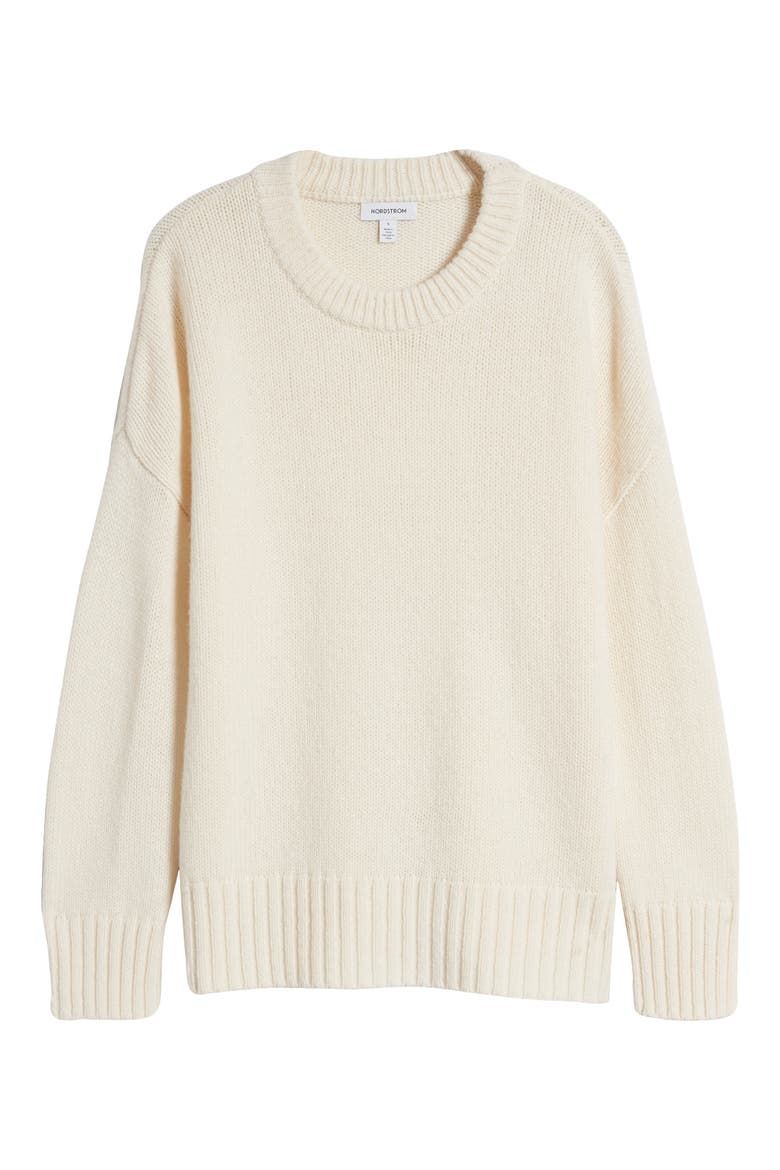 Oversize Wool & Cashmere Sweater, Alternate, color, IVORY PRISTINE