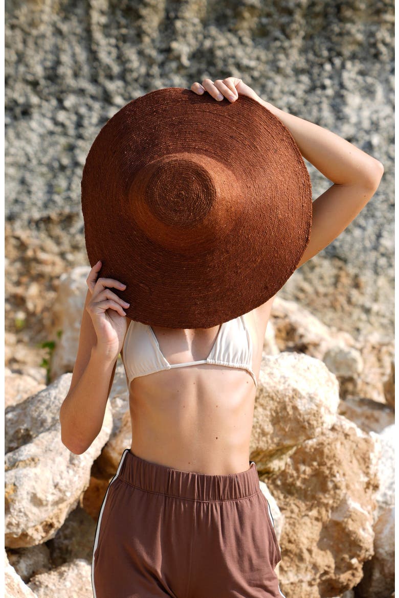 The Riri Jute Handwoven Straw Hat, Alternate, color, Burnt Sienna