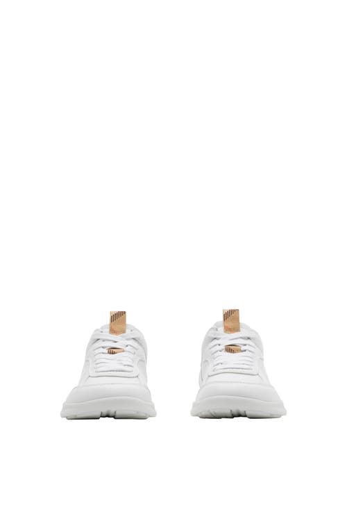 Burberry Leather Matrix Sneakers In White