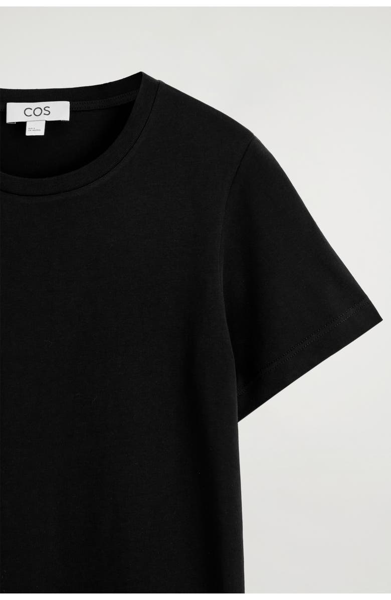 COS Cotton-Modal Crew-Neck T-Shirt, Alternate, color, Black