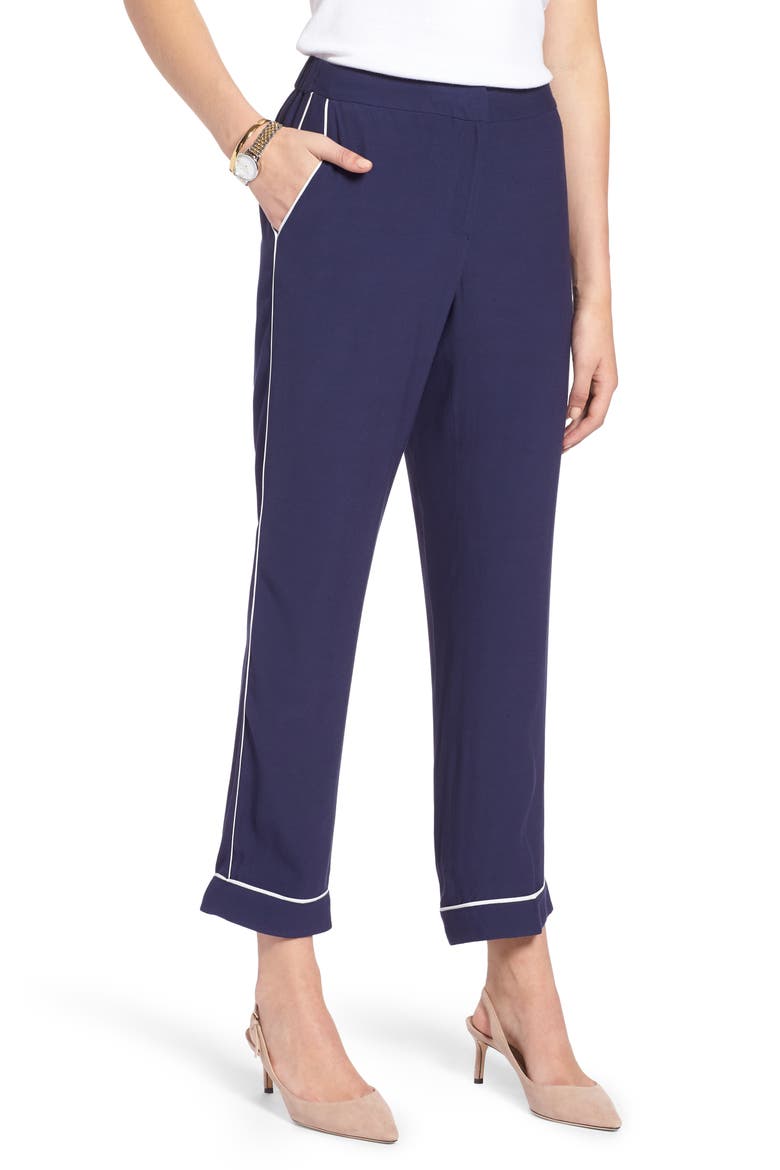 Ankle Pajama Pants, Main, color, NAVY PEACOAT