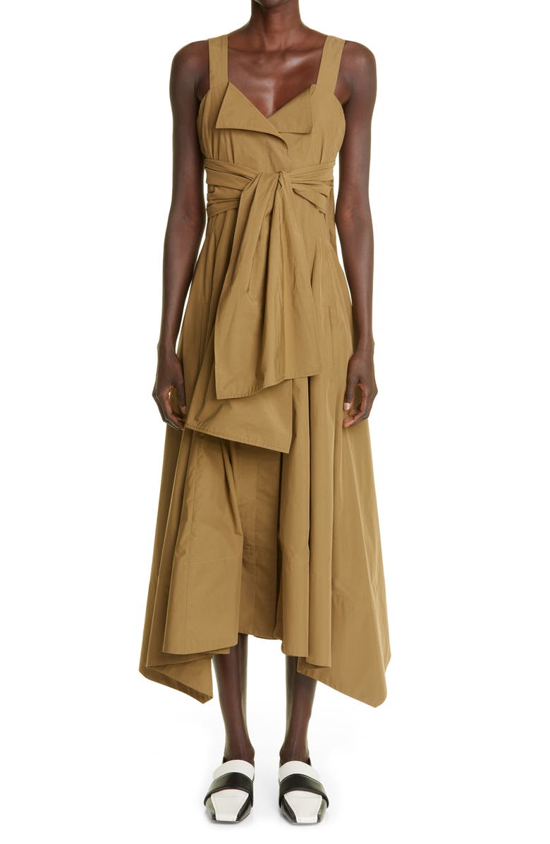 Proenza Schouler Asymmetric Poplin Sundress, Main, color,