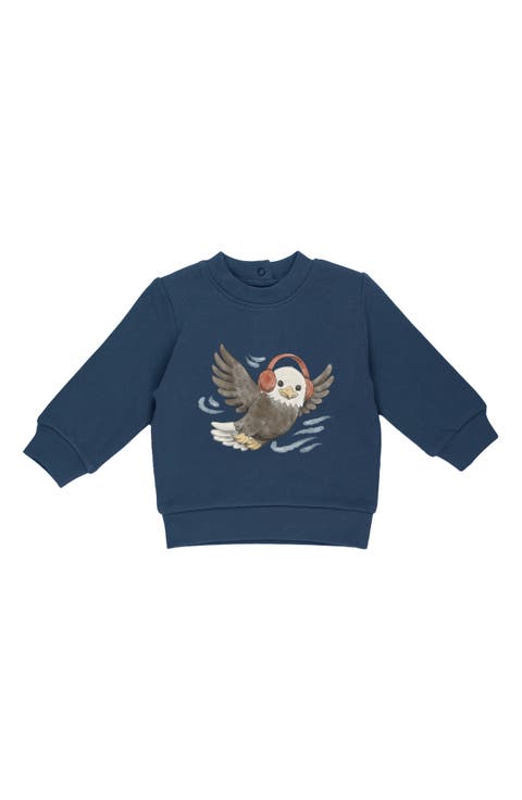 Cozy Organic Cotton Fleece Graphic Sweatshirt