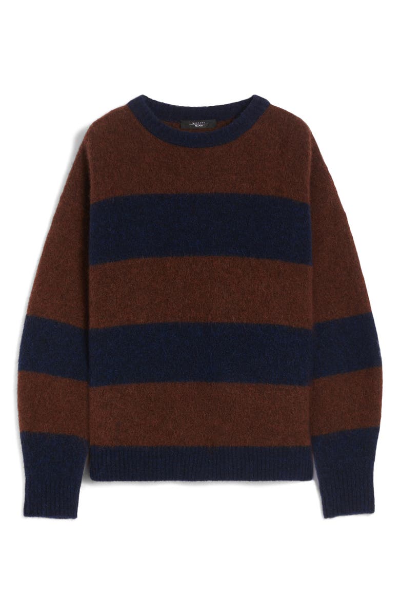 Weekend Max Mara Tuono Stripe Alpaca & Wool Blend Sweater, Alternate, color, Wine Coloured