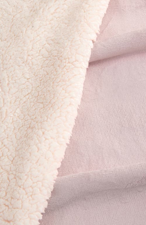 Woven & Weft Faux Shearling Reversible Blanket In Pink