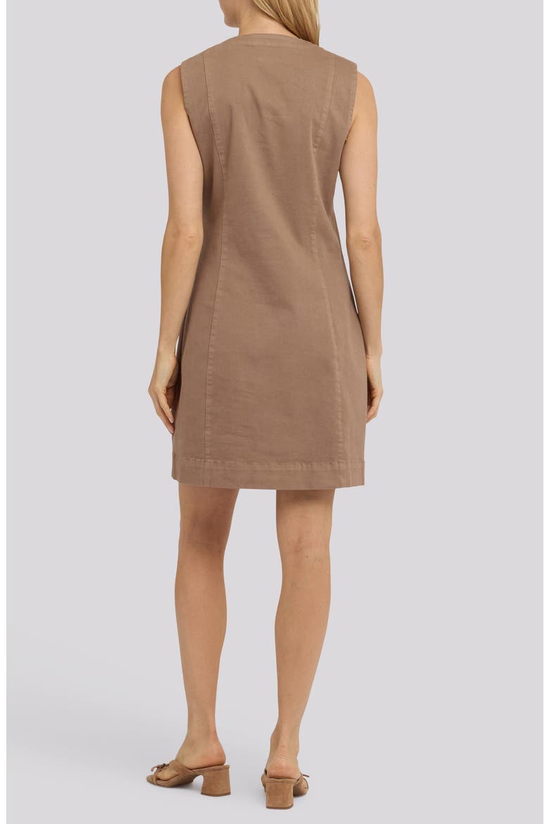 Sleeveless Patch Pocket Cotton Blend Dress, Alternate, color, TOASTED COCONUT