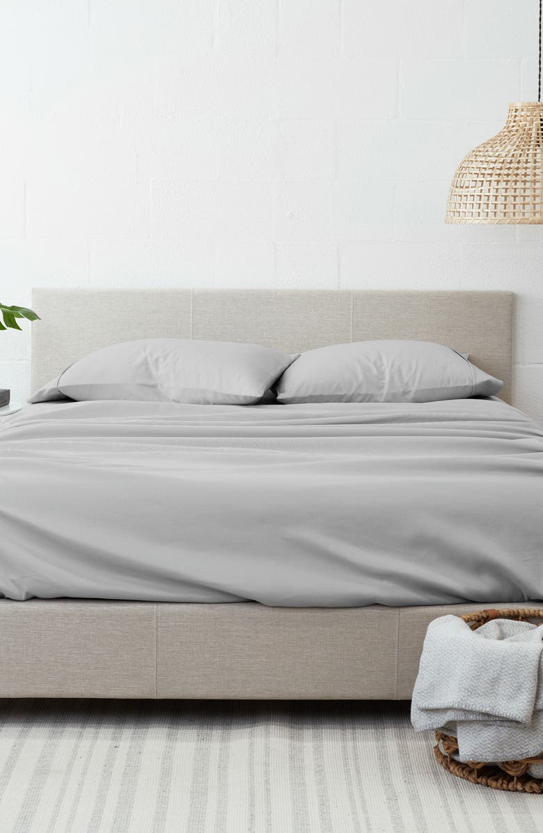 IENJOY HOME Home Spun Our Elegant My Heart Pattern 4-Piece Sheet Set - Light Gray - Full, Alternate, color, Light Gray