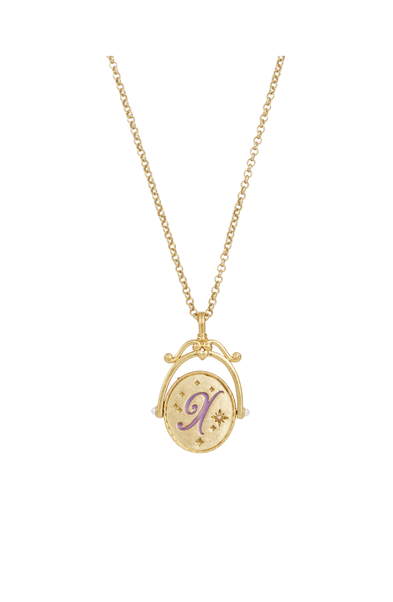 Fable England X Initial Xeranthemum Gold Spinner Chain Necklace, Main, color, Gold