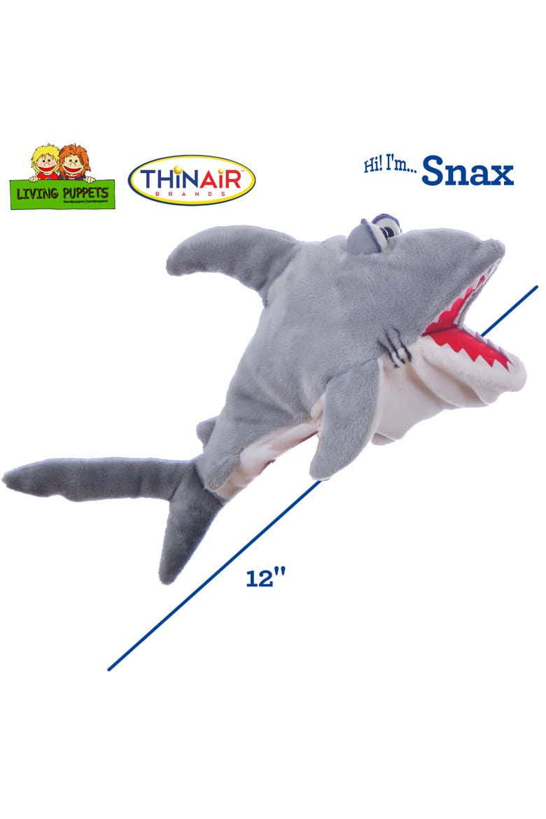 Snax The Friendly Shark 12 Inch Plush Hand Puppet, Alternate, color, Multicolored