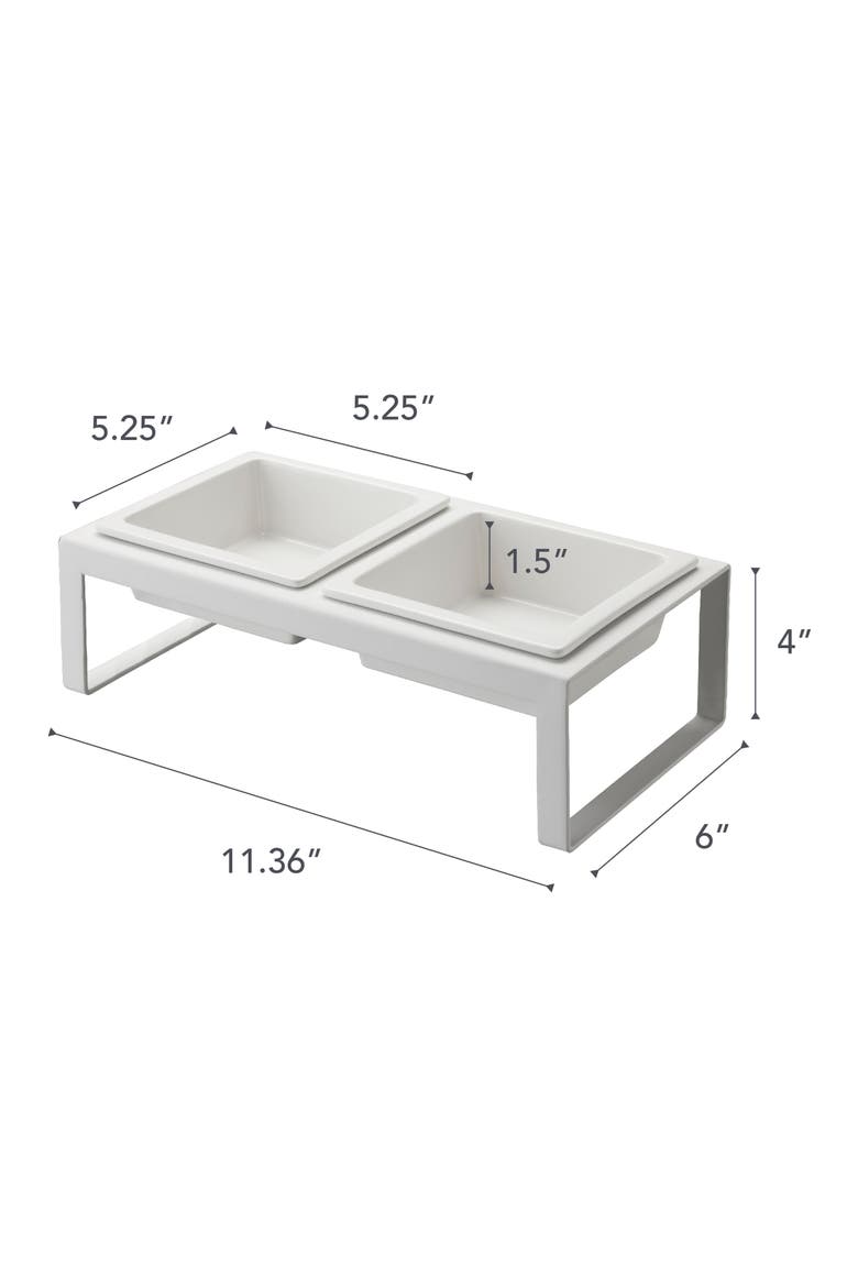 Pet Food Bowls & Stand, Alternate, color, WHITE
