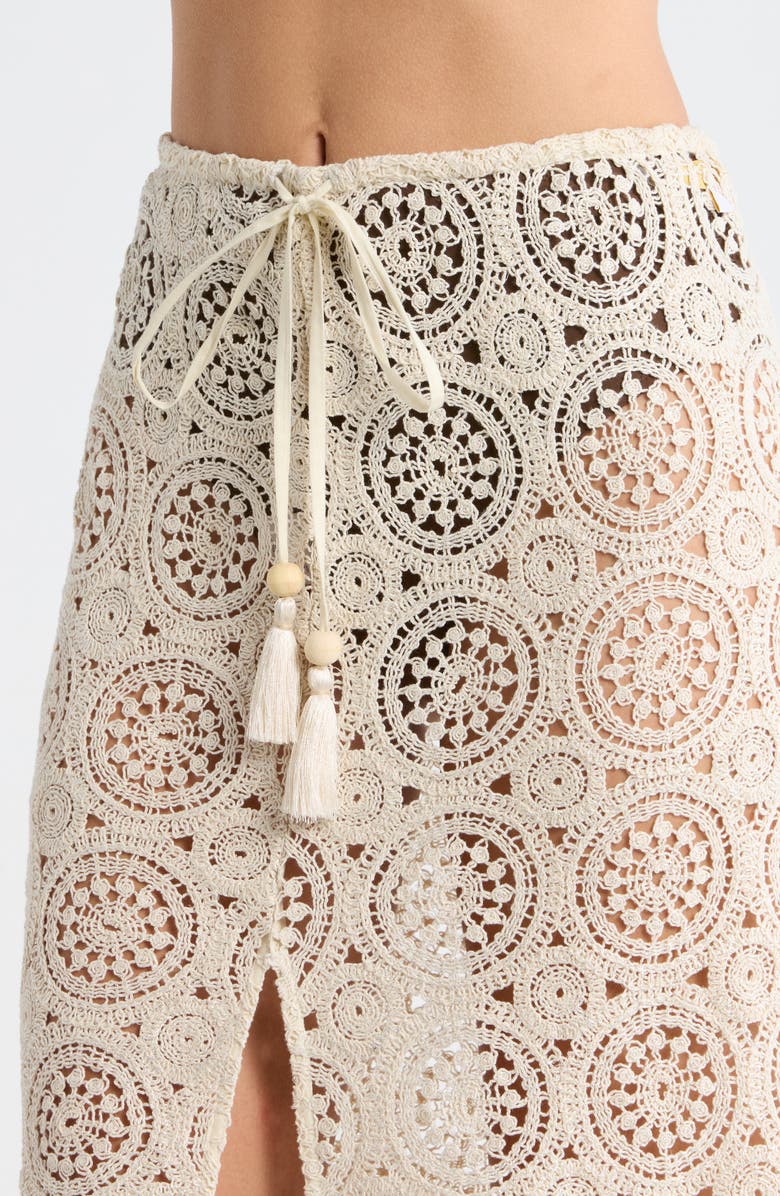Ramy Brook Karina Cover-Up Skirt, Alternate, color, Neutral Foil Crochet