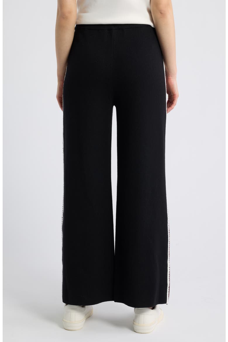 Tucker Knit Track Pants, Alternate, color, BLACK MERLOT STRIPE