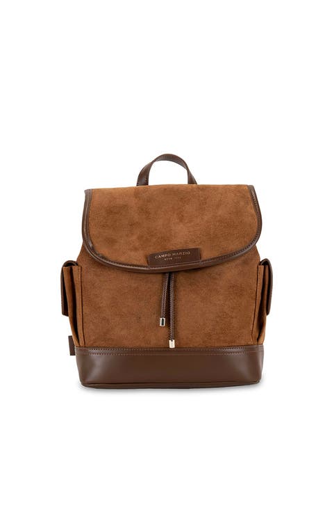 Terra Suede-Effect Backpack With Drawstring Closure