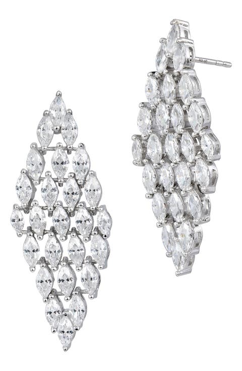 Cubic Zirconia Waterfall Chandelier Earrings