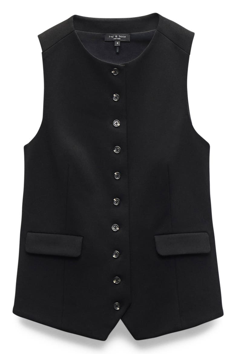 Irina Ponte Longline Vest, Alternate, color, BLACK