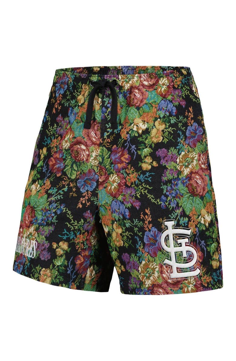 PLEASURES Men's PLEASURES  Black St. Louis Cardinals Floral Shorts, Alternate, color, Black