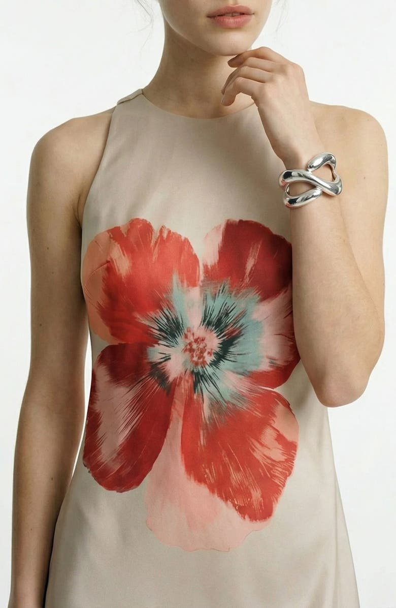 VERO MODA Reba Hibisca Maxi Dress, Alternate, color, Cement Print Hibiscus