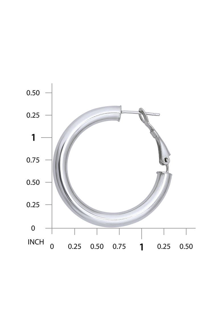 35mm Tube Hoop Earrings, Alternate, color, SILVER