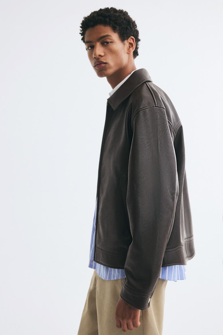 Jacket With Collar, Alternate, color, Dark brown