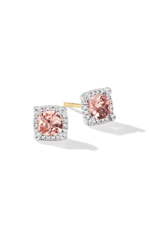 Chatelaine Pavé Bezel Stud Earrings in Sterling Silver