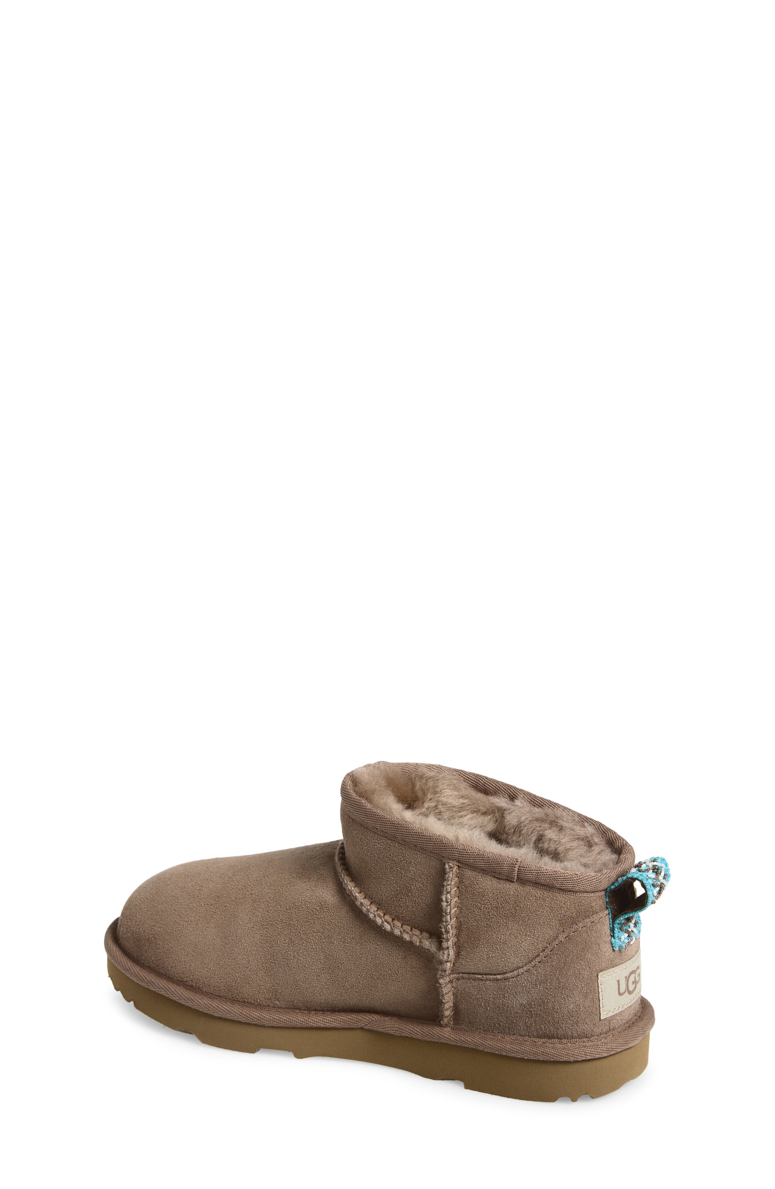 Kids' Classic Ultra Mini Leather Bootie, Alternate, color, CARIBOU / SAPPHIRE ICE